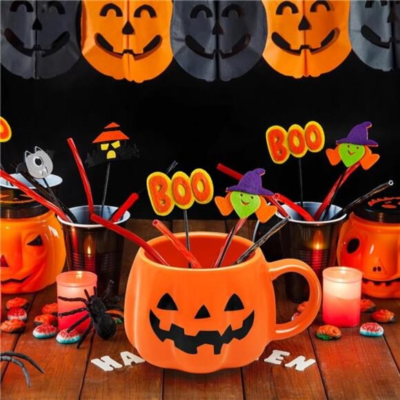 12 oz Halloween Pumpkin Mug Decorations, Happy Halloween Pattern Mug Ceramic - Picture 2 of 7